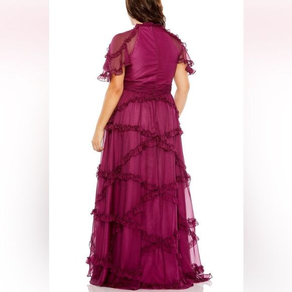 Mac Duggal 68424 Ruffle Long Dress NWOT - Picture 3 of 6